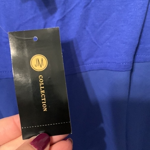 JM Collection Mixed Media Studded Top - Picture 7 of 9